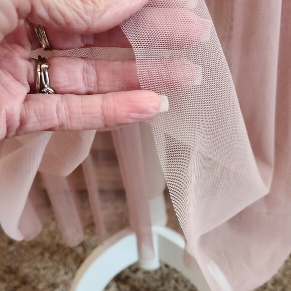 Pink Tulle Midi Skirt - Picture 3 of 5